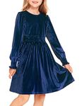 Arshiner Baby Girl Party Dress Knee Length Crew Neck Party Dresses for Girls (Blue, 11-12 Years)