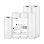 Wevac Lite 6 Pack (1)15x300cm and (3)20x300cm and (2)28x300cm Food Rolls Vacuum Sealer Bags for Food Saver, Commercial Grade, BPA Free, Heavy Duty, Great for Meal Prep and Sous Vide Cooking(Total 18m)