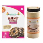 Ambrosia Fine California Almond Flour 200g & Walnut kernels Baker Delight 250g | Combo Pack 450 gram| Flour for Baking | Walnuts for Brownies , Salads and Garnish