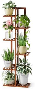 ROSSNY Plant Stand Indoor, 6 Tier 7 Potted Bamboo Plant Stands for Indoor Plants, Corner Plant Stand, Tiered Plant Stands, Plant Shelf For Indoor, Planter Holder for Multiple Plants Indoor Tall, Brown