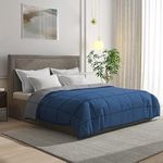 Wakefit Comforter Double Bed | 220 GSM | Quilt AC Blanket for Double Size Bed | Reversible Super Soft Microfiber Blanket | 100x90 Inches - Grey & Dark Teal