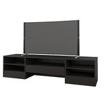 Nexera Nexera 109006 Rustik TV Stand, 1 Drawer, Black, 72-inch, Black Melamine