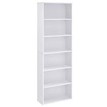 VASAGLE Bookcase, Bookshelf with 6 Shelves, for Living Room, Study, Office, Bedroom, Modern Style, 24 x 60 x 178.5 cm, Cloud White LBC169T14