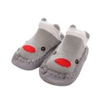 MOMISY Anti-Skid leather soled Shoe Socks for Baby Boys and Baby Girls-12 to 18 months, Medium, Grey