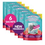 Vamoosh 6-in-1 Washing Machine Cleaner, Pink Grapefruit Scent. Dissolves Hair, Eliminates Bad Odours, Removes Limescale, Deep Clean, Leaves Smelling Fresh, Antibacterial, Descales. 6 Sachets, 6 Washes