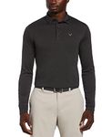 Callaway Men's Swing Tech Essential Long Sleeve Golf Polo Shirt Black Heather