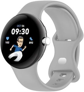 YuiYuKa Sport Band for Google Pixel Watch/Pixel Watch 2 Strap for Women Men,Soft Silicone Waterproof Strap for Google Pixel Smart Watch,Official Brown Grey S