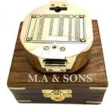 M.A & SONS Brass Brunton Magnetic Compass, 3 inch