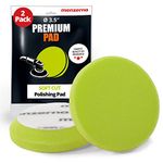 menzerna 3.5 Inch 2X Premium Polishing Pads Finish I High Shine Finishing Buffer Pad I Body Repair Buffing & Polishing I with Safety Edge, Velcro Attachment I Washable & Long Lasting