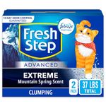 Fresh Step Advanced Extreme Clumping Cat Litter with Odor Control - Mountain Spring Scent, 37 lb (2x18.5lb Pack)