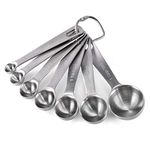 Measuring Spoons: U-Taste 18/8 Stainless Steel Measuring Spoons Set of 7 Piece: 1/8 TSP, 1/4 TSP, 1/2 TSP, 3/4 TSP, 1 TSP, 1/2 tbsp & 1 tbsp Dry and Liquid Ingredients