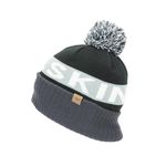 SEALSKINZ Unisex Water Repellent Cold Weather Bobble Hat - Black/Grey/White, 2X-Large