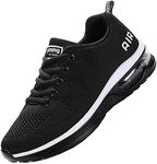 JARLIF Men's Lightweight Athletic Running Shoes Breathable Sport Air Fitness Gym Jogging Sneakers (Size 6.5-12.5), Black, 10