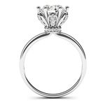 Solid Sterling Silver Romantic Flower Style 6-Prong Set 2.0 CT Simulated Diamond Engagement Ring (10)