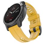 OVERSTEP Compatible with Garmin Fenix 5 Band, 22mm Soft Silicone Band Quick Release Replacement Strap Wristband for Garmin Fenix 5 Plus/Forerunner 935/945/Approach S60/Quatix 5 Smart Watch (Yellow)