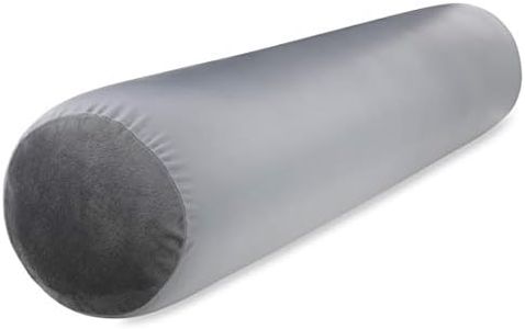 Straight Body Pillow, Full Size Premium Microbead,Side Sleeping/Maternity Pregnant Women, Supportive,Fluffy, Breathable, Cooling, 85/15 Spandex/Nylon Silky Anti-Aging Cover - 48 X 8 - Dark Grey