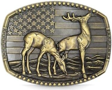 Deer Belt Buckle Men Women - Western Cowboy Belt Buckles for Woman Man Boys Cowgirl Gifts | Mens Belts Buckle Silver American Flag Belts Buckles, Father's Day Gifts for Dad