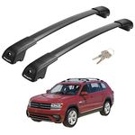 BougeRV Roof Rack Cross Bars Compatible with Volkswagen VW Atlas 2017-2024 with Anti-Theft Lock Aluminum Anti-Rust Crossbars for Roof Cargo Carrier Bag Kayak Canoe Bike Luggage Snowboard, Black