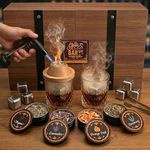Cocktail Smoker Kit by Perch with Torch | Whiskey & Bourbon Smoke Infuser Set with 2 Glasses, 4 Flavor Wood Chips & Whiskey Stones | Old Fashioned Drink Smoker |Bar Gift Set for Men