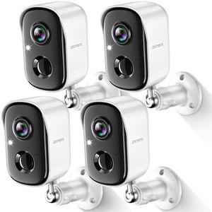 Security Cameras Wireless Outdoor, 2K Battery Powered WiFi Cameras for Home Security with AI Motion Detection, Color Night Vision, Spotlight, Siren, Waterproof, SD/Cloud Storage - 4 Pack