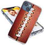 ARTIOSIT for iPhone 13 Case,iPhone 13 Case for Girls,360 Full Body Protective Shockproof Thin Slim Flexible Soft TPU Clear Case Cover with Design, Funny Sports Design Brown Football