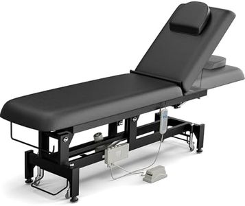 Icoget Electric Lift Massage Table for Esthetician, Facial Beds Treatment Table for Salon, Professional Physical Therapy Table Waxing Beds w/Adjustable Backrest, Black