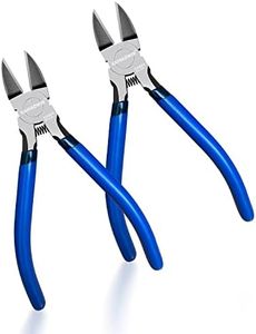 Wire Cutters 2 Pack, 6.5 inch,KAIHAOWIN Flush Cutters Diagonal Cutters Side Cutters Precision Ultra Sharp Spring Loaded Wire Snips Clippers Dikes Cutting Pliers Small for Crafting Jewelry Making,Blue