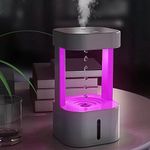 580ml Anti Gravity Water Droplets Air Humidifier, Cool Mist Humidifiers with LED Lights, Anti Gravity Cool Mist Humidifiers for Bedroom Office Room Plant (Seven Colored Light)