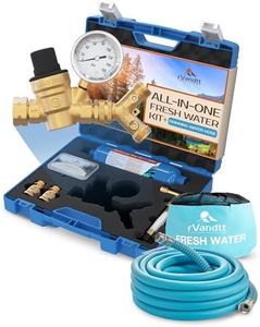 rVandtt RV Fresh Water Kit w/Drinking Hose - RV Water Pressure Regulator, Filter, Hose Connectors, Leak Repair Kit, Carrying Case, 35' Drinking Water Hose
