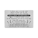 Romantic Gift For Him, Happy Birthday Card for Men, Mini Love Notes, Engraved Wallet Card Inserts, I love My Husband