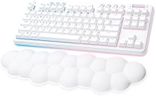 Logitech G715 Wireless Mechanical Gaming Keyboard with LIGHTSYNC RGB Lighting, Lightspeed, Tactile Switches (GX Brown), and Keyboard Palm Rest, PC and Mac Compatible, White Mist
