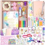 2-Pack Mega DIY Journal Kit for Girls, Diary Gifts for 8 9 10 11 12 13 14 Year Olds Girls, Stationary Gift Sets & Scrapbook Kit for Girls, Creative Teenage Girls Gifts Art and Craft Set Ages 8-14