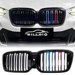 BILLDIO G01 G02 Grill - Black Kidney Grille Compatible With 2022-IN BMW X3 G01 X4 G02 ABS Double Slat M Color Grille