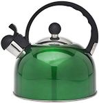 STUDIO SILVERSMITHS Tea Kettle Stainless Steel Whistling Teapot - 2.5 Liters, Jade