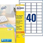 AVERY - 600 Mini White Labels - Laser Print - (L7654), Standard, 45.7 x 25.4 mm