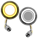 VG MOTO Motorcycle 1157 LED Turn Signal Light Front Rear Turn Signals 2 Inch Bullet Smoked Lens Compatible with Harley Softail Touring Dyna Fat Boy Sportster Road King Street Glide Electra Glide