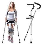 Life Crutch,Ergonomic Underarm Crutches (Sold as a Pair) ，Detachable Portable Pro Crutches,Spring Shock Absorber Underarm Crutches ，Adjustable Universal Crutch，Supports up to 250 lbs