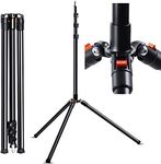 K&F Concept Heavy Duty Light Stand, Adjustable Height 86.6”/2.2m Aluminum Magnesium Alloy Video Tripod Stand for Photography Equipment Softbox Umbrellas with Case