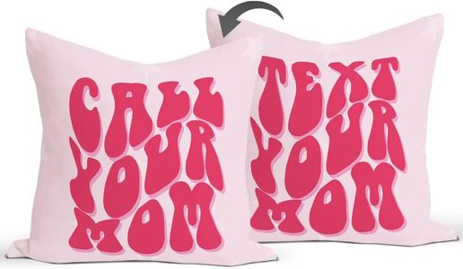 Call Your Mom Text Your Dad Reversible Pink Throw Pillow Covers,College Dorm Decor,18x18 Inch Pillowcase,Graduation Gifts
