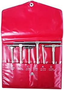 TEXALAN 6 Pc Precision Telescoping Gage Set 5/16'' - 6'' Range T-Bore Hole Gauges w/Pouch