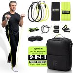 Rage Fitness Ex Kit 9-in-1 Gym in a Bag - Stretch, Booty and Resistance Bands with Handles, Door Anchor - Travel, Office and at Home Workout Equipment Home Gym for Exercise, Yoga, and Fitness