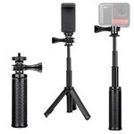 SOONSUN Mini Extendable Selfie Stick for GoPro, Portable Handheld Selfie Stick Tripod Stand for GoPro Hero 13/12/11/10 /9/8/7/6/5/4/3, Session, Fusion, SJCAM, AKASO, Insta360, DJI Osmo Action Camera