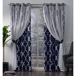 Exclusive Home Curtains Alegra Woven Blackout Grommet Top Panel Pair, Indigo, 52x96, 2 Piece