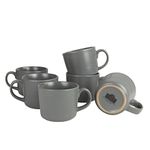 Double Line 3.75"/12 oz Mug, Set of 6, Matte Gray