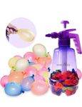 MAKE A WISH Metal Holi Balloon Pumping Station With 200 Pcs Water Balloons And Water Pump/Water Gun/Pichkari For Kids (Random Colour), Multicolor