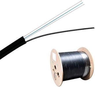 FTTH Outdoor Optical Fiber Drop Cable,G657A1,1 Core Single Mode,LSZH Black Jacket,1 Steel Wire+2 FRP Strength Member,1000 Meters/Roll