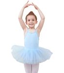 Tancefair Girls' Ballet Dance Dress Cotton Ballet Leotard Sleeveless Ballet Dress Gymnastics Dance Leotard with Tutu Skirt Ballerina Outfit