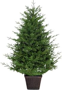Fraser Hill Farm 4.0-Ft Adirondack Potted Christmas Tree Decor, No Lights