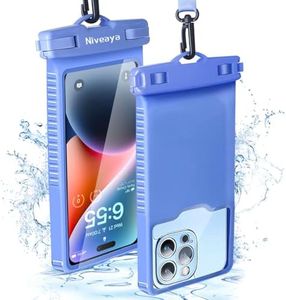 Niveaya 3D Waterproof Phone Case, IPX8 Shockproof Waterproof Phone Pouch Dry Bag for iPhone 14 13 12 11 Pro Max SE 2020 XS Max XR X 8 7 6s Plus S10 S9 S20 S21 Note 20/10. Light Blue