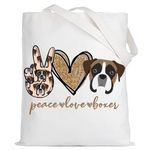 LEVLO Boxer Dog Cosmetic Make up Bag Dog Owner Gift Peace Love Boxer Makeup Zipper Pouch Bag Boxer Dog Lover Gift For Women Girls, Peace Boxer Tote, Make Up Bag